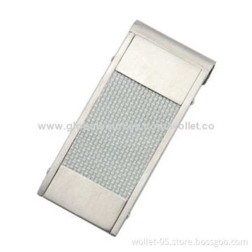 2014 Wholesale High-quality 316L Stainless Steel Money Clip with Carbon Fiber, Accept Customization